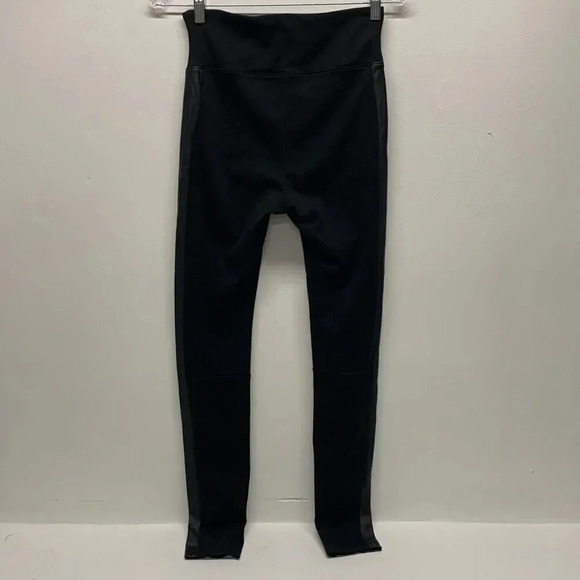 Assets by Spanx Shaping Leggings Faux Leather Racing Stripes Black Size M Medium - Picture 5 of 8